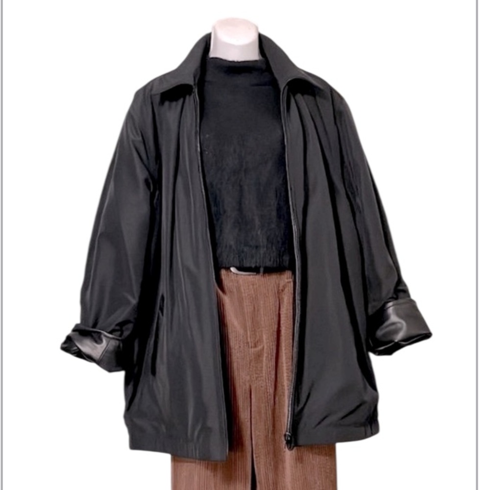 Pronto Uomo Mens or Womens Reversible Two n One Unisex Black Zip Leather Jacket